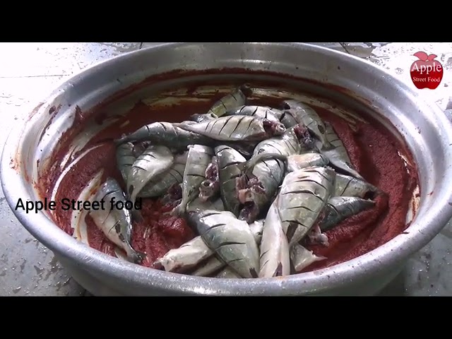 Kerala Style Fish Fry Making | APPLE STREET FOOD