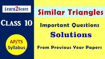 Similar Triangles | 10th class Maths Important Questions TS AP