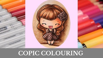 COPIC - Colouring in E markers using The Greeting Farm Flirty Anya & lots of techniques!