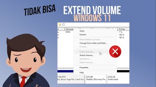 Cara mengatasi partisi tidak bisa Extend Volume di Windows 11