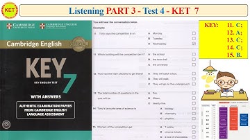 KET 7 Listening Part 3 Test 4 (Transcript + Key)