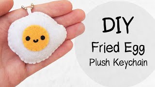 DIY Fried Egg Plush Felt Keychain | #FeltDIYFriday​ | with FREE Templates