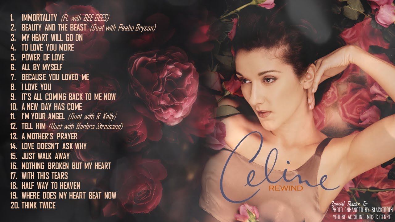 Celine Dion Love Songs Collection  Non Stop Playlist