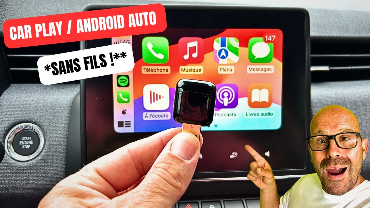 Adaptateur Carplay Android Auto sans Fil, Wireless CarPlay et Android Auto Carplay Adaptateur d