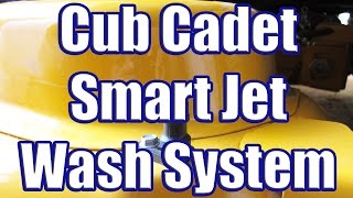 using the cub cadet smart jet wash system ltx 1050 deck washing system in action