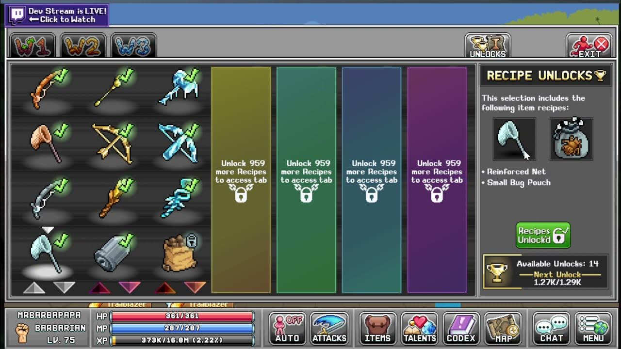 IdleOn All W1 Recipe Unlocks YouTube