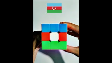 How To Make A Azerbaijan 🇦🇿 Flag On Rubik Cube 3×3 #viral #shorts #trending