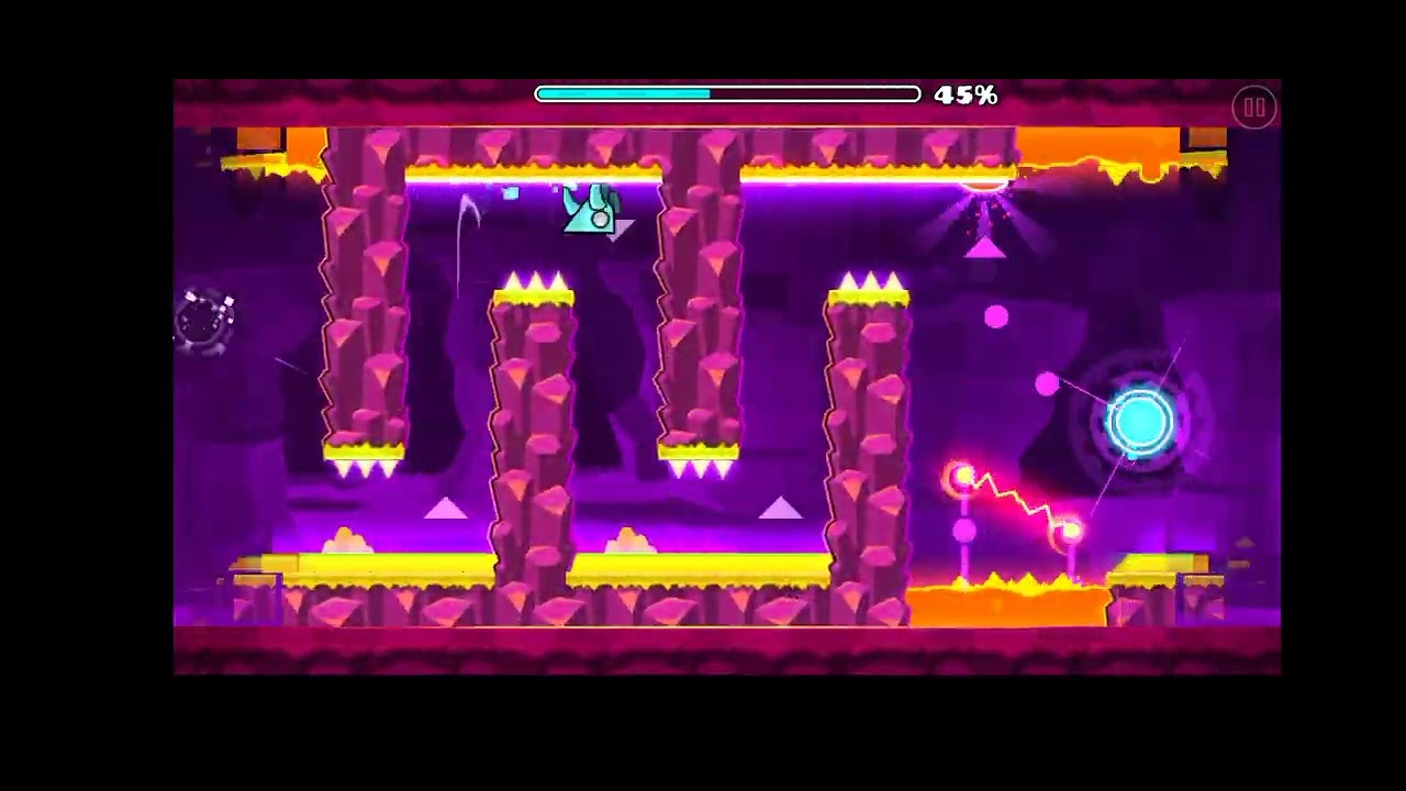 playing geometry dash - YouTube