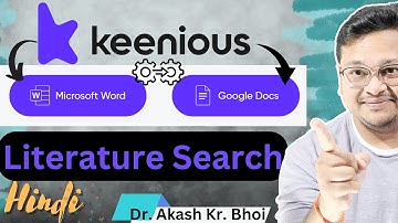 Keenious: Integrate with Microsoft Word and Google Docs || Find Relevant Literature || Hindi || 2023