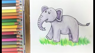 Easy Drawings Elephant Cute 1