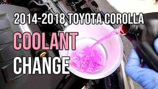 Coolant Change, Toyota Corolla, Drain &amp; Fill 2014 2015 2016 2017 2018