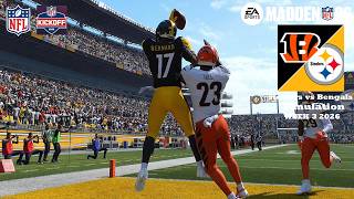 Madden 26 Aaron Rodgers Steelers vs Bengals WEEK 3 (Madden 27 Updated Roster) Sim 2026 Game Play