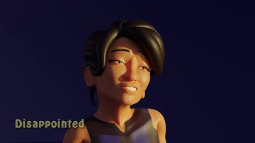 Blender 3D Face animated using Rig and Shapekeys