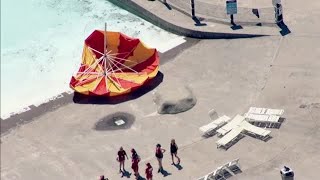 Aerials: Storm damage at Six Flags New England
