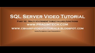 Multi statement table valued functions in sql server   Part 32