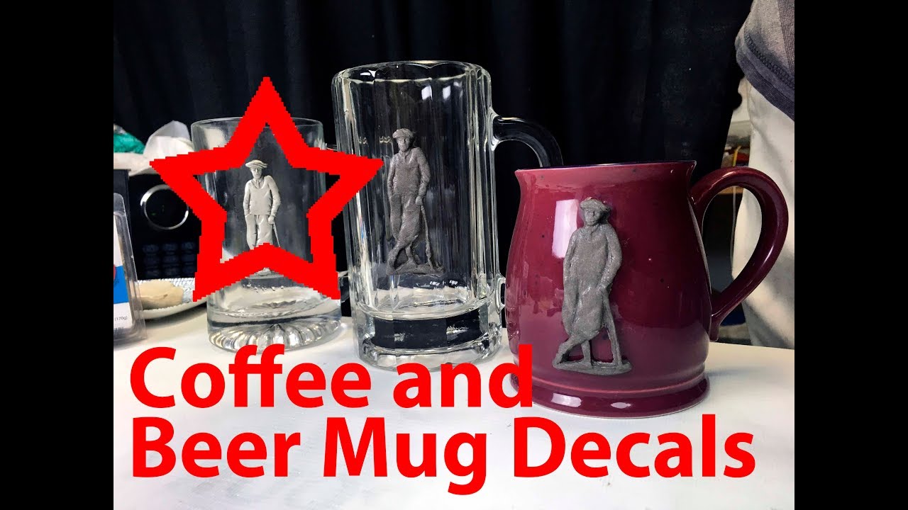 how to make your own coffee and beer mug decals with polymer clay