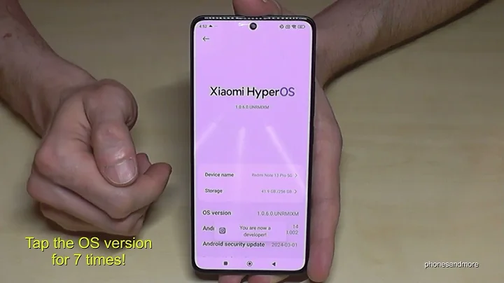 Redmi Note 13 Pro (5G): How to enable the Developer Options? for USB Debugging etc. HyperOS version