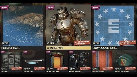 Fallout 76 - Atomic Shop items - 8th Dec 2021 - Enclave Bundle