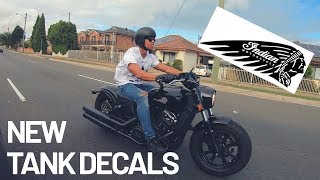 Indian Motorcycle Tank Decal Sticker Scout Custom 3.5"x10,2" Left & Right Freesh Indian Motorcycle Tank Decal Sticker Scout Custom 3.5"x10,2" Left & Right Freesh