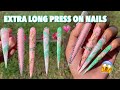 Extra Long Stiletto Press-On Nails | Angel Transfer Foils | Bling Outline | Tutorial For Beginners