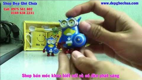 Móc khóa Minion tiểu anh hùng biết nói và có đèn sáng