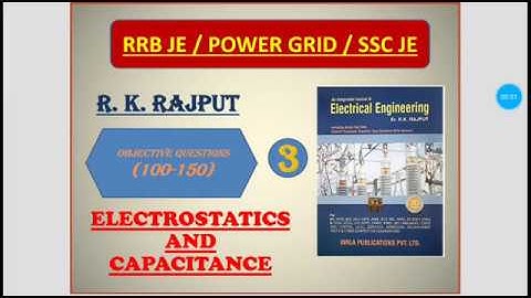 R K RAJPUT OBJECTIVE electrostatic and capacitance (Q100-Q150) / rrb je electrical CBT-2