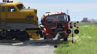 Truck Vs Train - Truck Car Crashes Compilation - Beamng 4 Crash