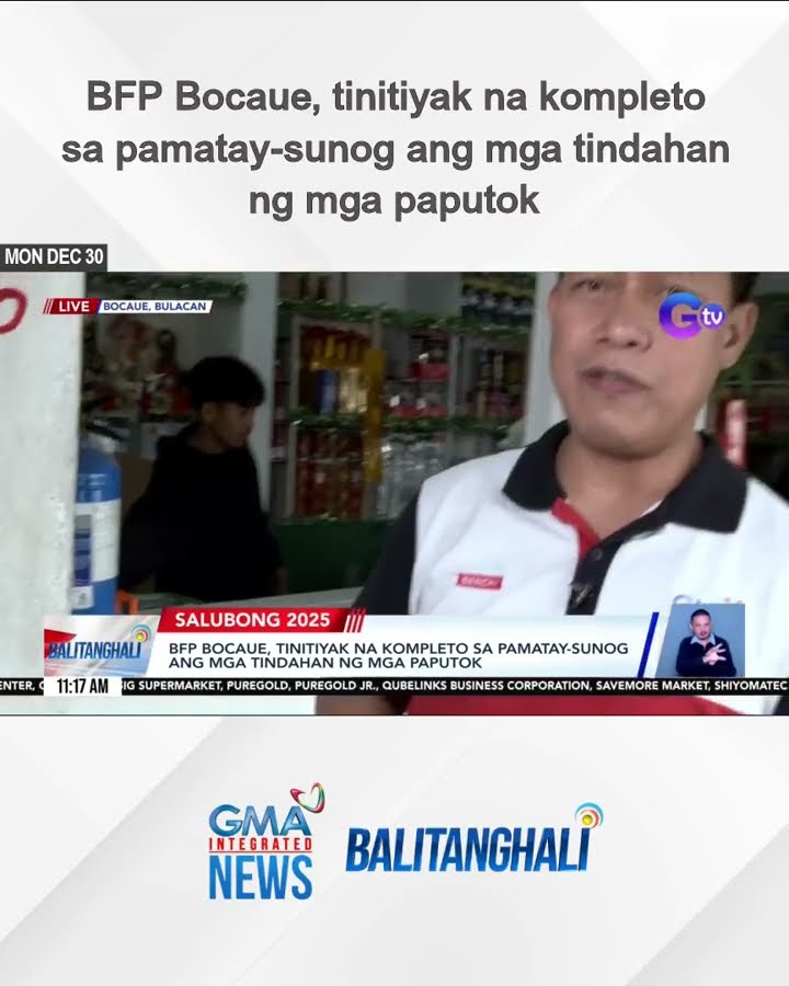 BFP Bocaue, tinitiyak na kompleto sa pamatay-sunog ang mga tindahan ng mga paputok | Balitanghali