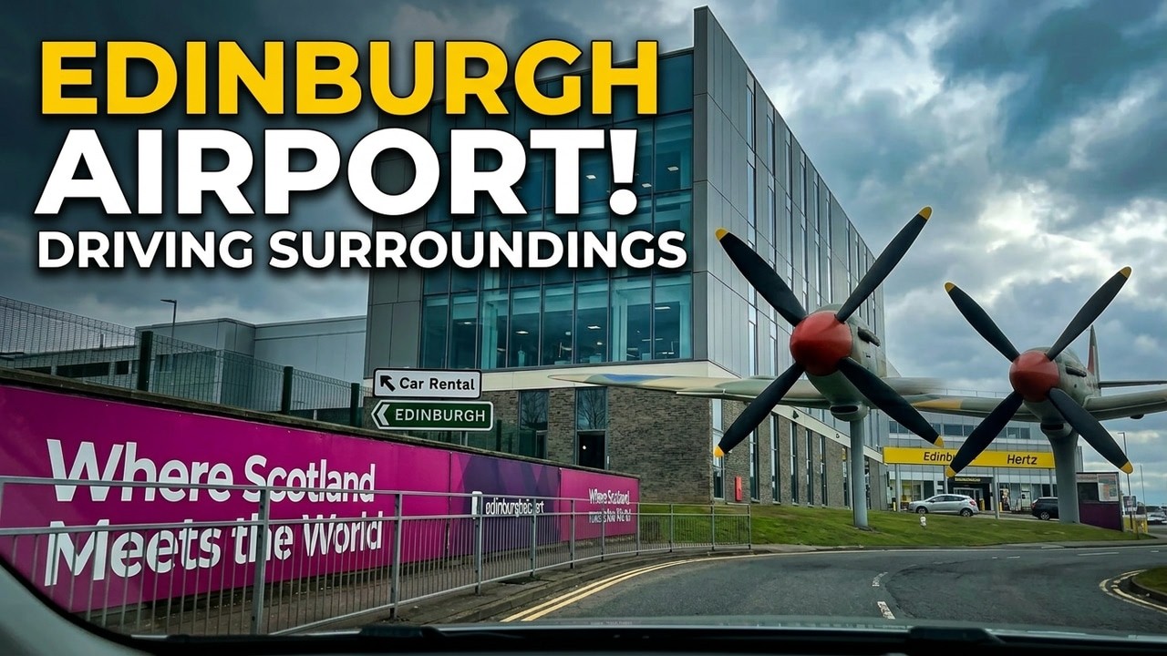 Поездка по окрестностям аэропорта Эдинбурга, Шотландия, 4K | Видеоблог о путешествии по Шотландии