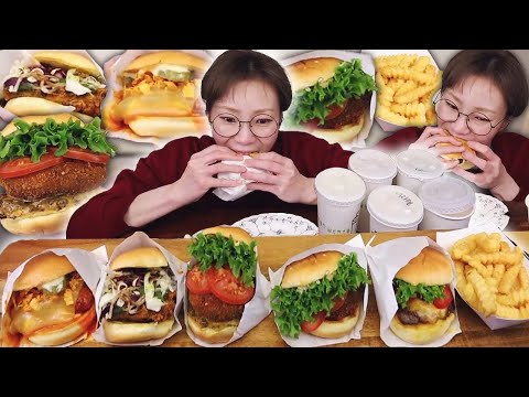 쉐이크 쉑 버거 5개🍔 &amp;<strong>amp</strong>; 쉐이크 5개🥤 빠질 수 없는 감자 튀김까지!🍟 250414/Mukbang, eating <strong>show</strong>