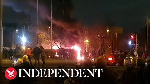 Three arrested after violent scenes outside hotel housing asylum seekers in Merseyside