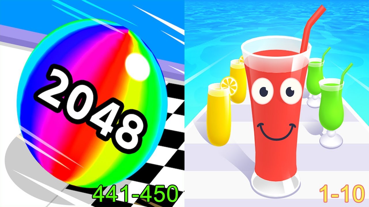Ball Run 2048 VS Juice Run Android iOS Gameplay (Level 441-450)