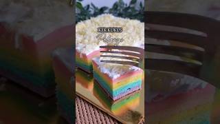 Kek kukus pelangi 🌈 #easyrecipe #rainbowcake