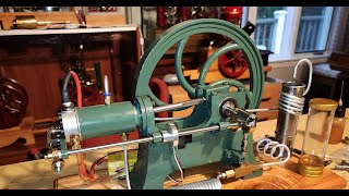 Slow Running the Side Shaft Horizontal Mill Gas Engine Model from Stirlingkit
