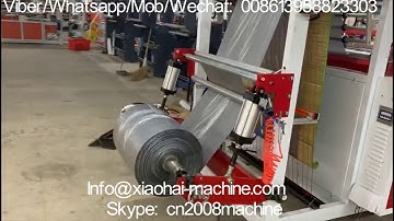 NO LABOR ribbon through draw tape garbage bag on roll making machine with auto change