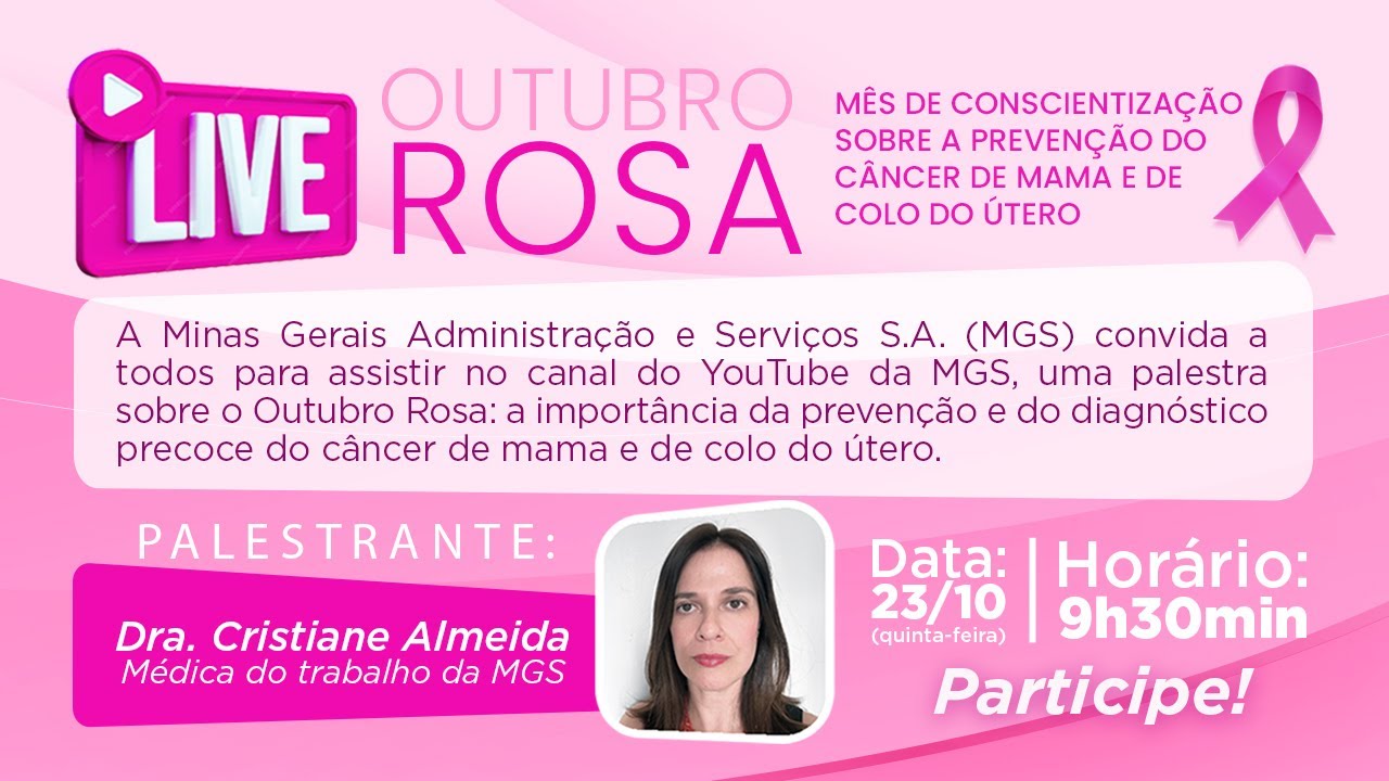 OUTUBRO ROSA | LIVE DE CONSCIENTIZAÇÃO SOBRE A PREVENÇÃO DO CÂNCER DE MAMA E DE COLO DO ÚTERO