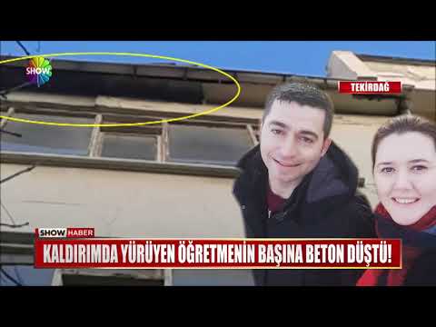 Kaldırımda Yürüyen öğretmenin Başına Beton Düştü!