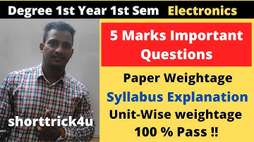 Electronics InTelugu l Most 5 Mark