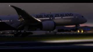 Boeing 787 Landing at NZCH Christchurch Airport at Dawn | Early Morning 4K MSFS2020 Wingview landing