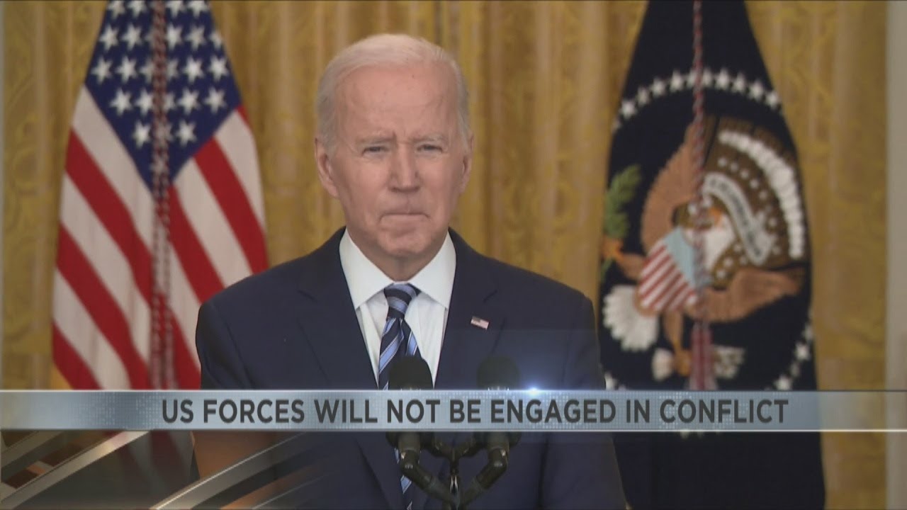 Biden hits Russia with sanctions, shifts troops to Germany