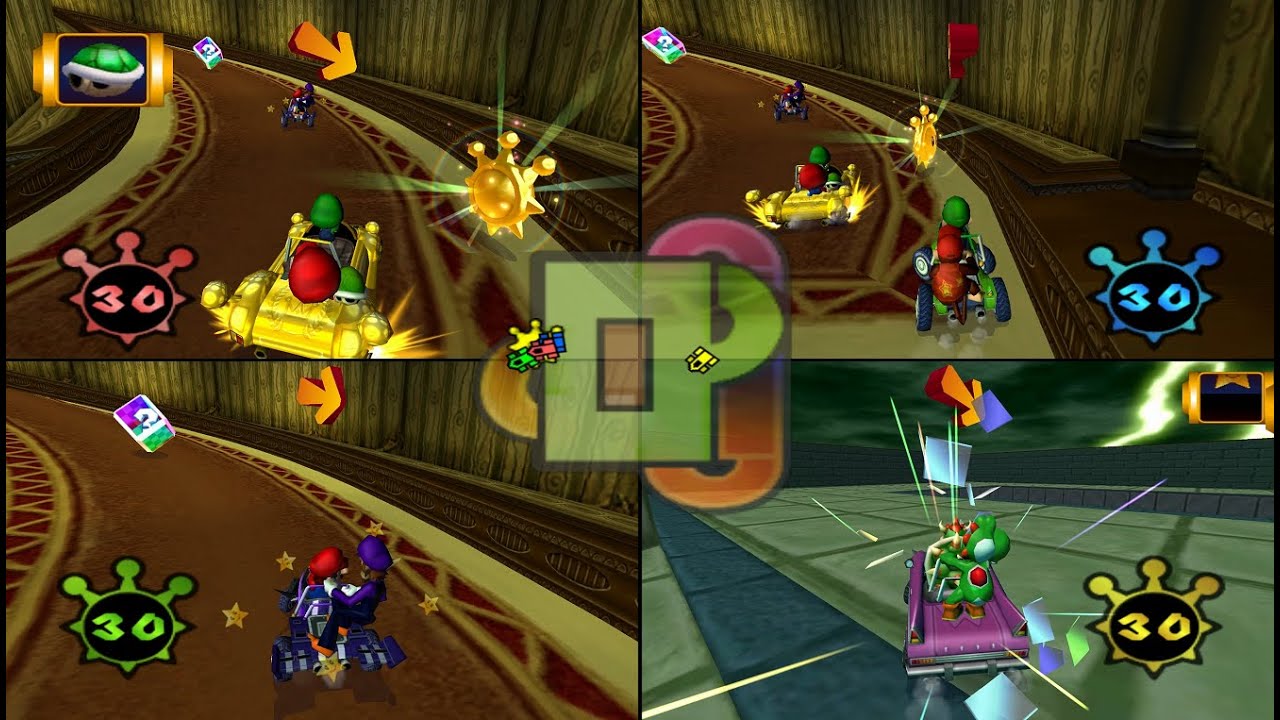 Mario Kart Double Dash!!: Shine Thief: Luigi's Mansion 4 player Netplay 60fps