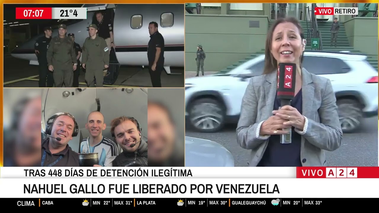 🔴 NAHUEL GALLO FUE LIBERADO POR VENEZUELA TRAS 448 DÍAS DE DETENCIÓN ILEGÍTIMA