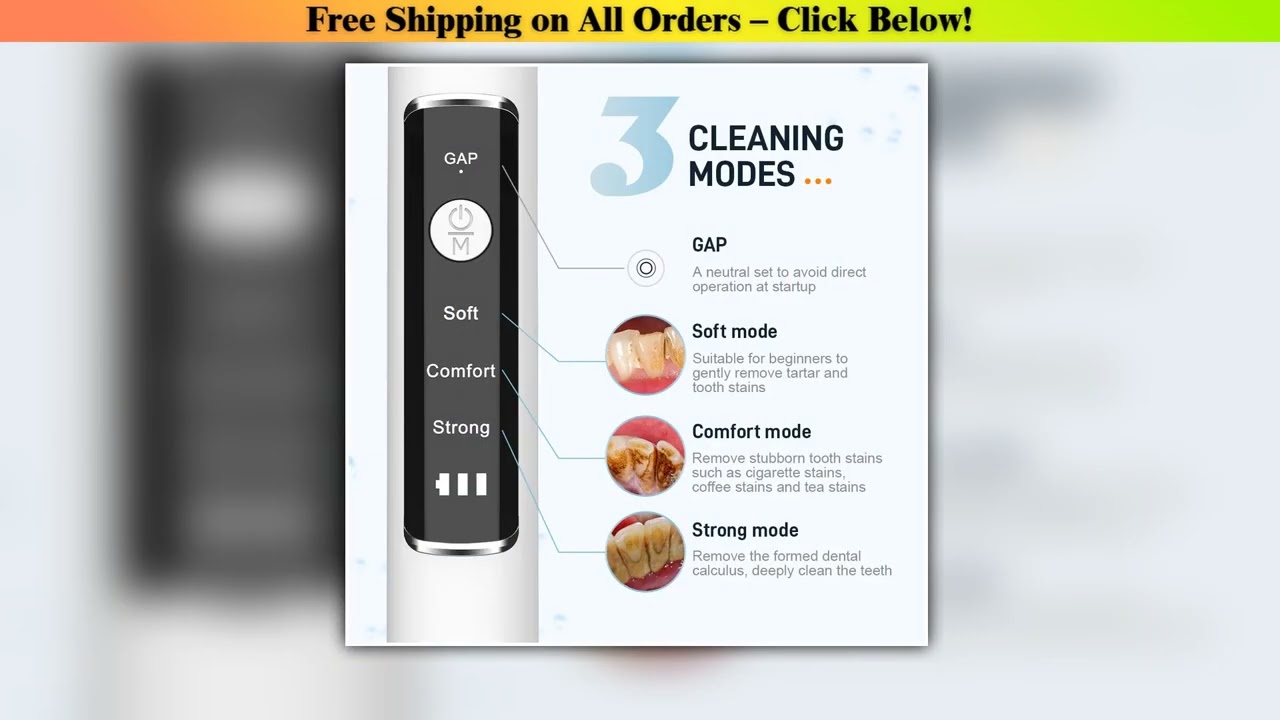 Ultrasonic Dental Scaler For Teeth Tartar Stain Tooth Calculus Remover Electric Sonic Teeth Plaque