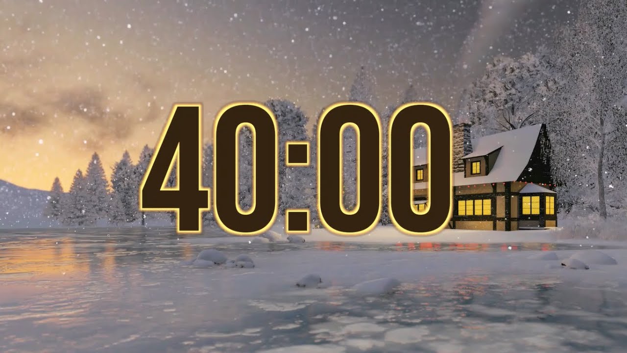 40 Minute Winter Countdown Timer ❄️ | Snowfall with Gentle Alarm