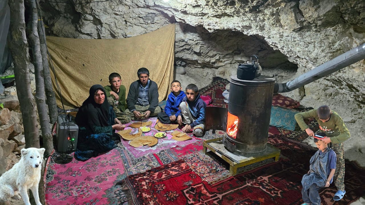 Жизнь в пещерах в горах: кочевники борются за выживание в суровую зимнюю стужу ❄️🔥
