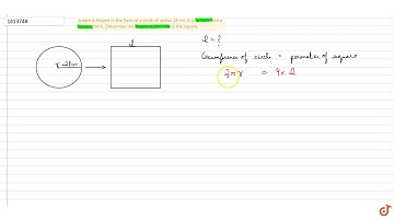A wire is looped in the form of a circle of    radius 28 cm. It is re-bent into a square form.