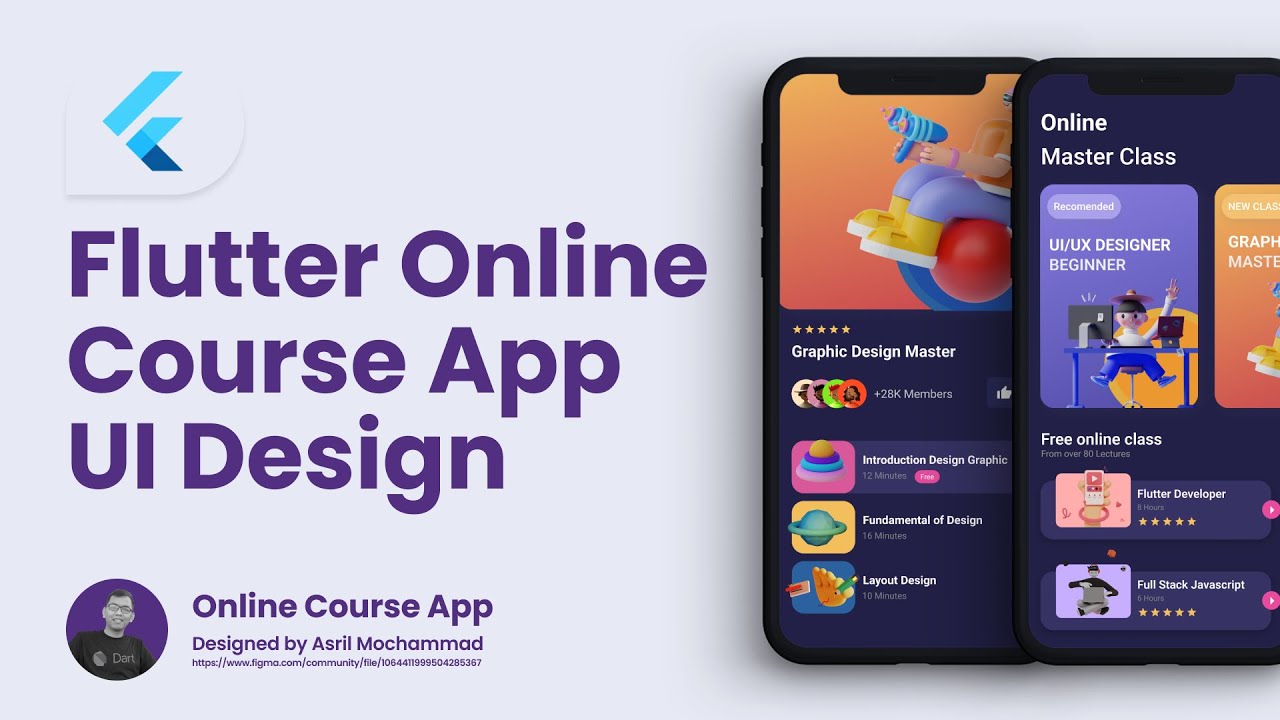 Flutter Ui Tutorial - Designing Online Course App Ui Design Figma Community  (Figma To Flutter) - Youtube