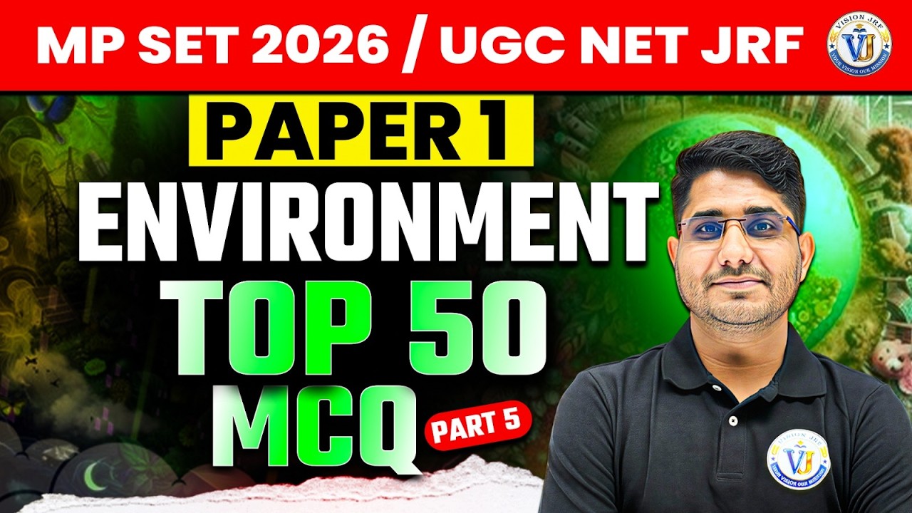 MP SET Paper 1 Environment | Top 50 MCQ | Most Important Questions | Environment By Shiv Sir