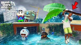 BIGGEST Tsunami Attack In GTA 5 | Franklin SURVIVAL TSUNAMI Gta 5 | Lovely Gaming