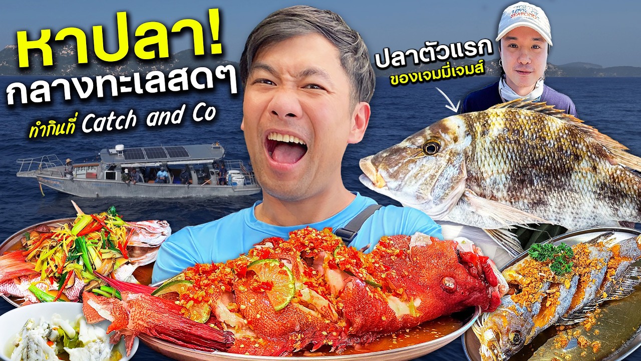 สอนเจมมี่เจมส์ตกปลา part 2! เจอปลาหายากทำกินสดๆที่ catch&co!![สาระตั้ม-thumbntk]